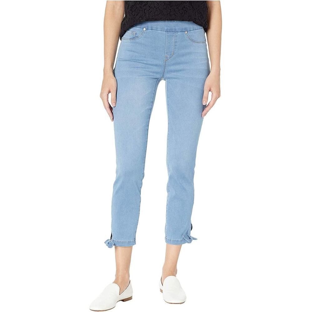 Tribal Pull On High Rise Knot Ankle Crop Light wash Jegging NWT Womens 0